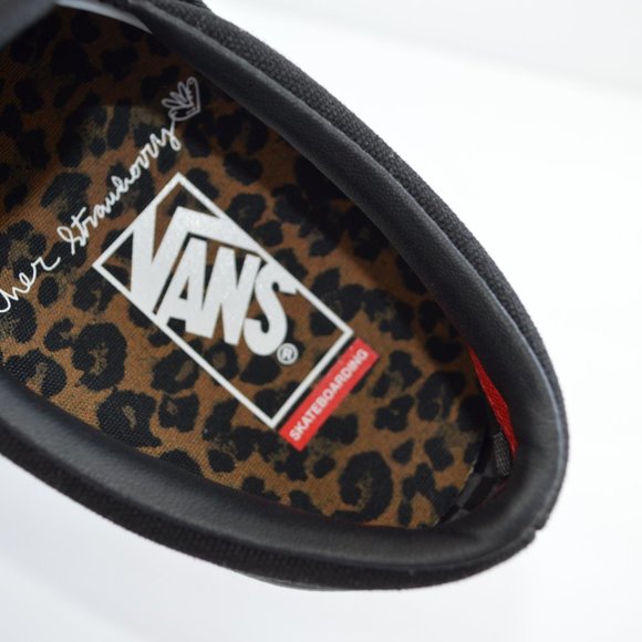 VANS SKATE SLIP ON CHER STRAUBERRY CHEETAH GRAY BLACK SNEAKER SHOES NEW - Picture 7 of 8